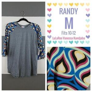 LuLaRoe Randy Medium Printed Sleeves NEW